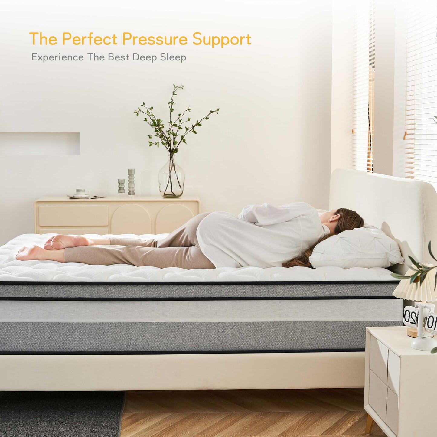 Giovanly Small Double Mattress,Hybrid Mattresses in a box with Memory Foam,Medium Firm