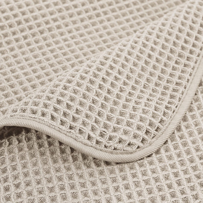 POLYTE Microfibre Quick Dry Lint Free Bath Sheet, 89 x 178 cm, Set of 2 (Beige, Waffle Weave)