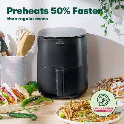 BELLA 3 L Touchscreen Air Fryer Oven and 5-in-1 Multicooker with Removable Nonstick Dishwasher Safe Crisping Tray and Basket, 1400 Watt Heating