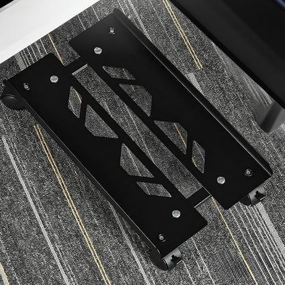 Yumzxin Heavy-Duty Steel Computer Tower Stand with Lockable Wheels- Adjustable Width 20-26cm, Universal PC Case Holder for Gaming/Office Desktops