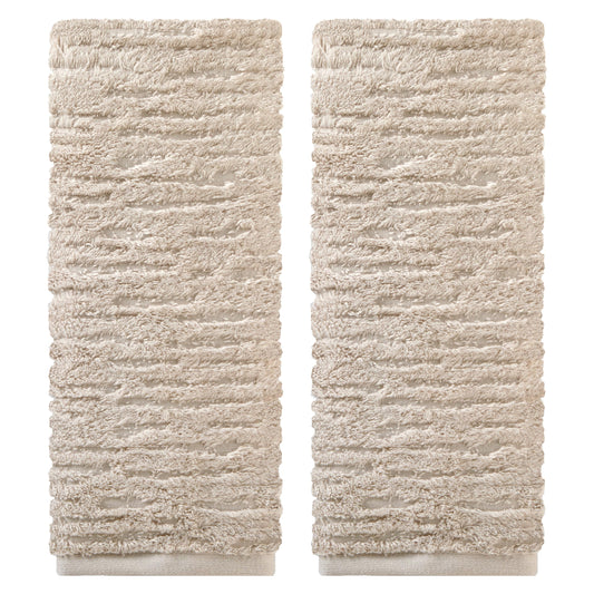 SKL Home CloudSoft Cotton Luxury 2-Piece Hand Towel Set, Oatmeal