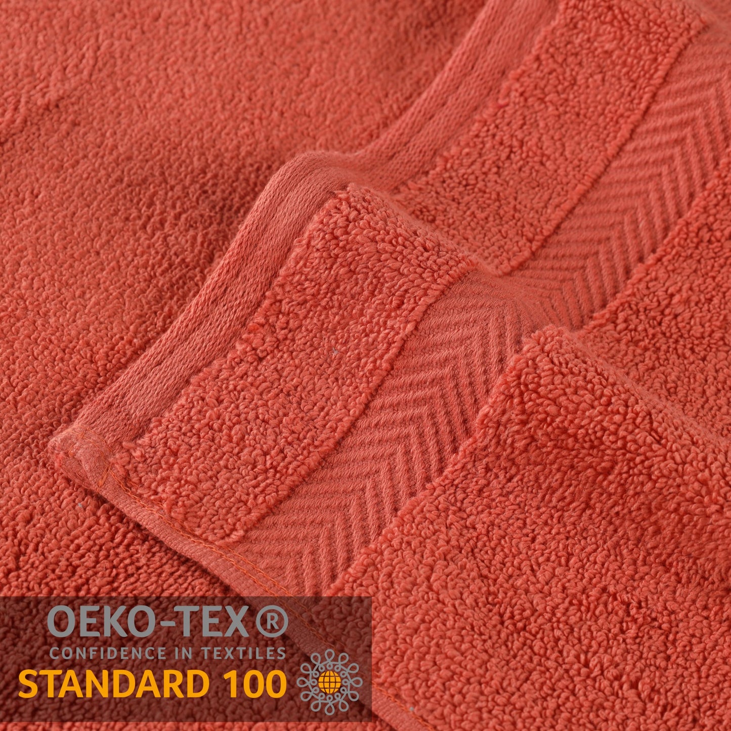 Superior Collection 100% Zero Twist Cotton Super Soft and Absorbent 3-Piece Towel Set, Brick