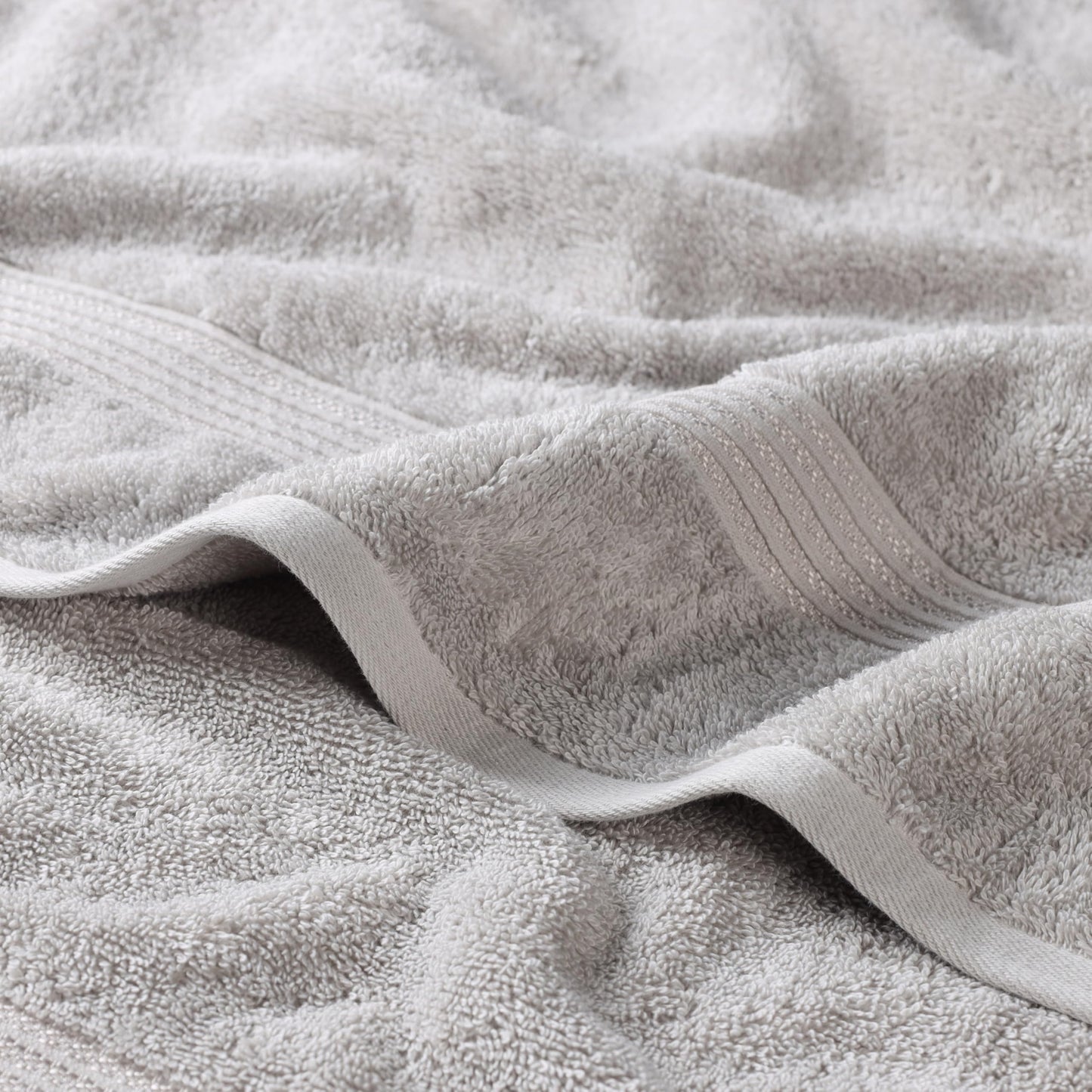 Superior Luxurious Soft Hotel & Spa Quality Washcloth Face Towel Set of 10, Made Long-Staple Combed Cotton - Silver, 13" x 13" each
