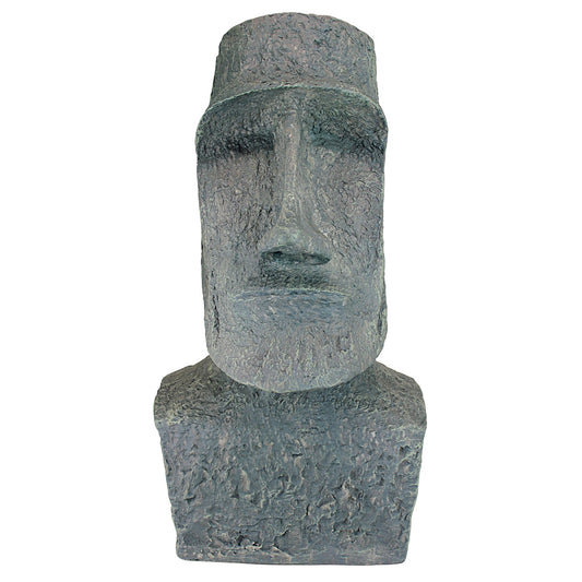 Design Toscano Easter Island Ahu Akivi Moai Monolith Garden Statue, Large 61 cm, Polyresin, Grey Stone