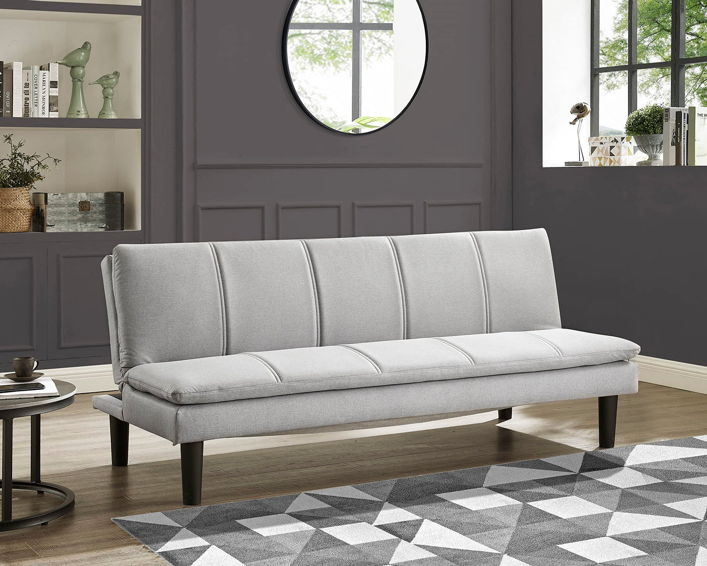 Home Detail Pearse 3 Seater Sofa Bed, Light Grey Fabric
