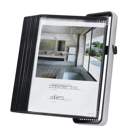 Tarifold ES 714517 – A4 Wall Display for VEO Catalogues with 10 PVC Sleeves, Black