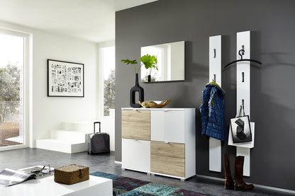 Germania Coat Rack Panel 3255, with fold-out coat hooks, in White High Gloss, 15 x 170 x 4 cm WxHxD, 3255-84