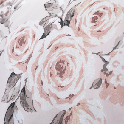 Catherine Lansfield Canterbury Floral 66x72 Inch Lined Eyelet Curtains Two Panels Blush Pink