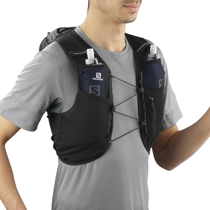 Salomon Adv Hydra Vest 8 Unisex Hydration Vest Trail running Hiking, Comfort and Stability, Quick Access to Hydration, and Simplicity, Black, M