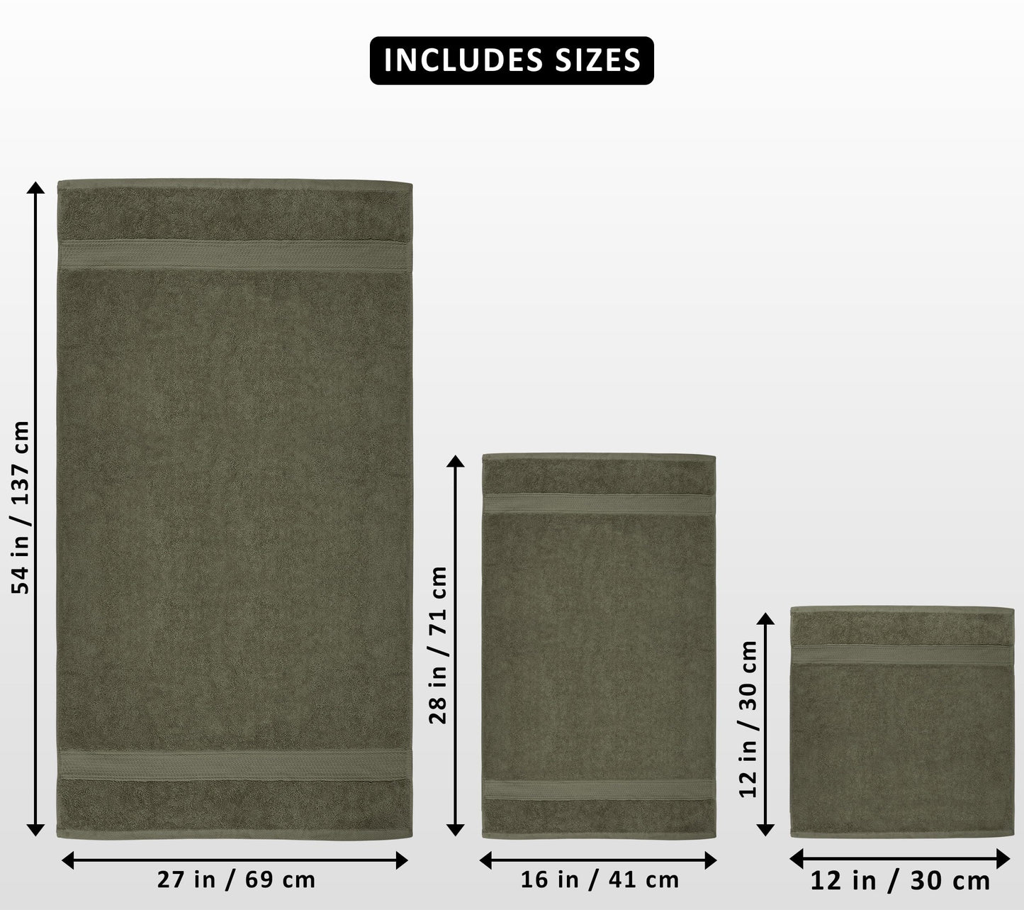 Utopia Towels 8 Piece Towel Set - 2 Bath Towels, 2 Hand Towels and 4 Washcloths Cotton Hotel Quality Super Soft and Highly Absorbent (Dusty Olive)