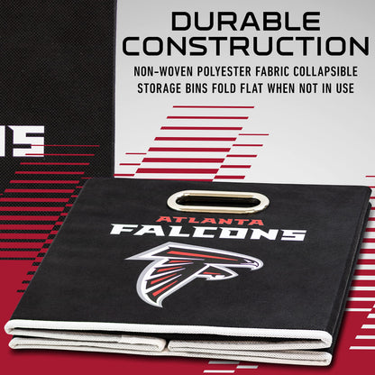 Franklin Sports NFL Atlanta Falcons Collapsible Storage Bin NFL Folding Cube Storage Container Fits Bin Organizers Fabric NFL Team Storage Cubes One