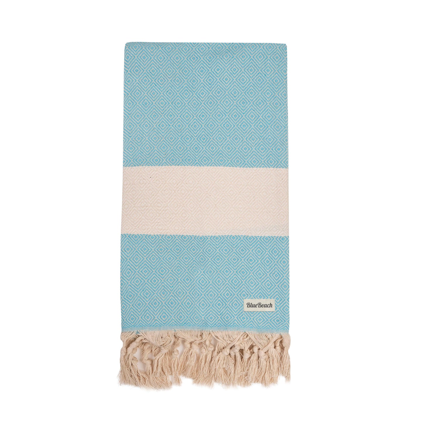 Blue Beach Turkish Towel - Travel Towel100x180cm Large Turkish Hammam Peshtemal - Super Absorbent, Quick Dry, Sand Free, Lightweight