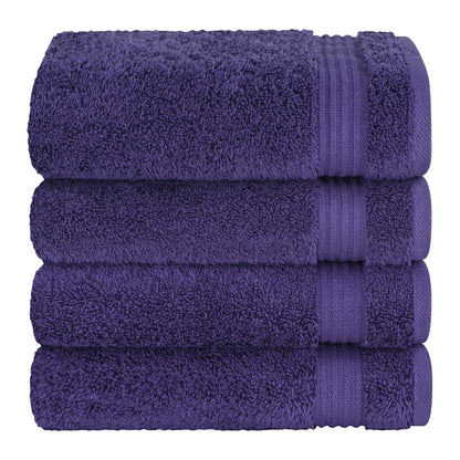 Cotton Paradise Hand Towels for Bathroom, 100% Cotton Turkish 4 Piece Hand Towel Set, Soft Absorbent Face Towels Clearance Set, Purple Hand Towels