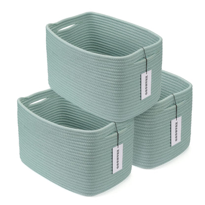 XUANGUO Cotton Rope storage Basket Bins Woven Basket for Organizing Shelves Closet Rectangle Decorative Baskets For storage Clothes Toys Books Towels