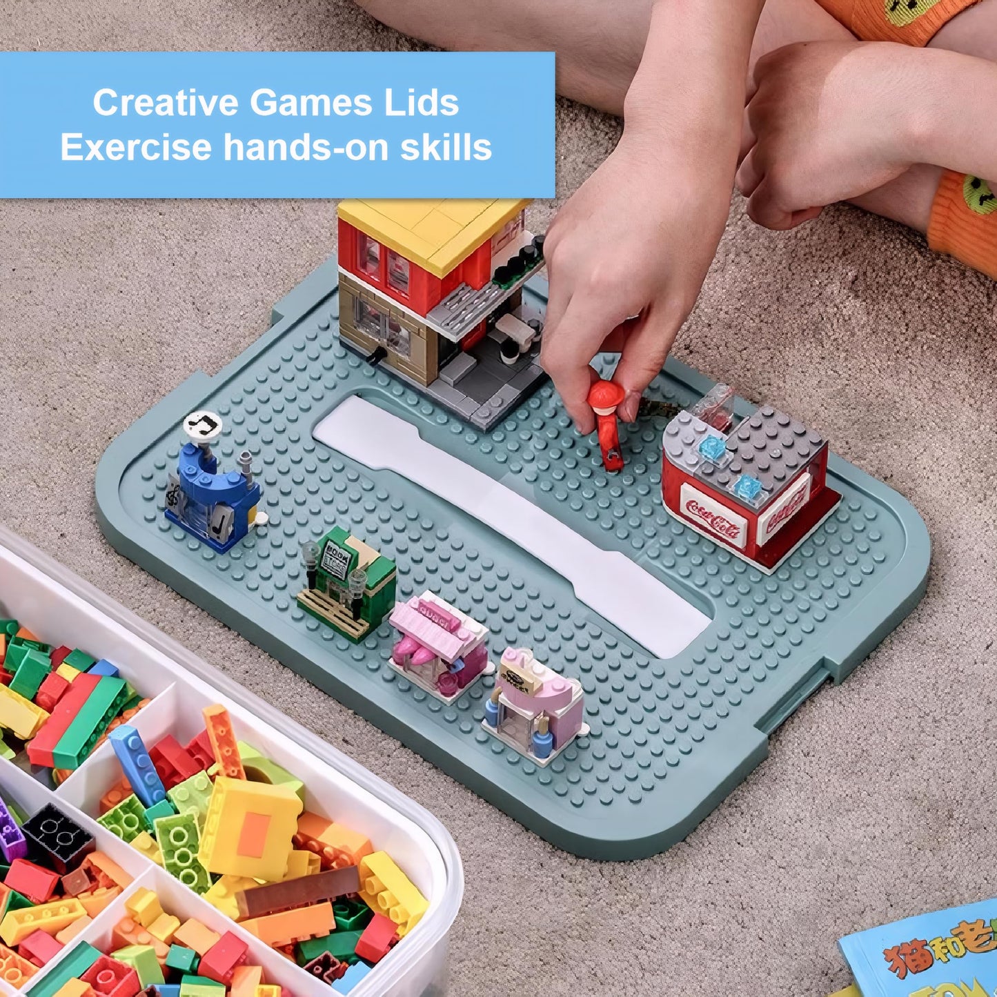 Storage Boxes,Transparent Toy Box Organizer,Stackable Lego Storage Boxes with Lid,Handle,Plastic Multi Compartments Container Chest Case for Storing