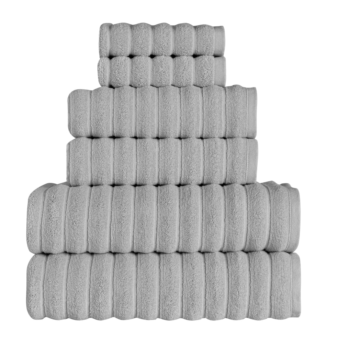 BERIBO Cloud Turkish Towels 100% Cotton - Set of 6-620gsm Misty Dove