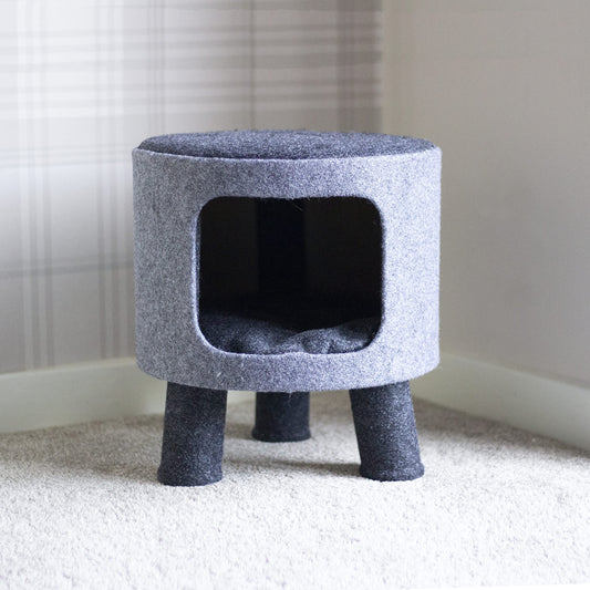 Rosewood Catwalk Charcoal Felt Stool for Cats