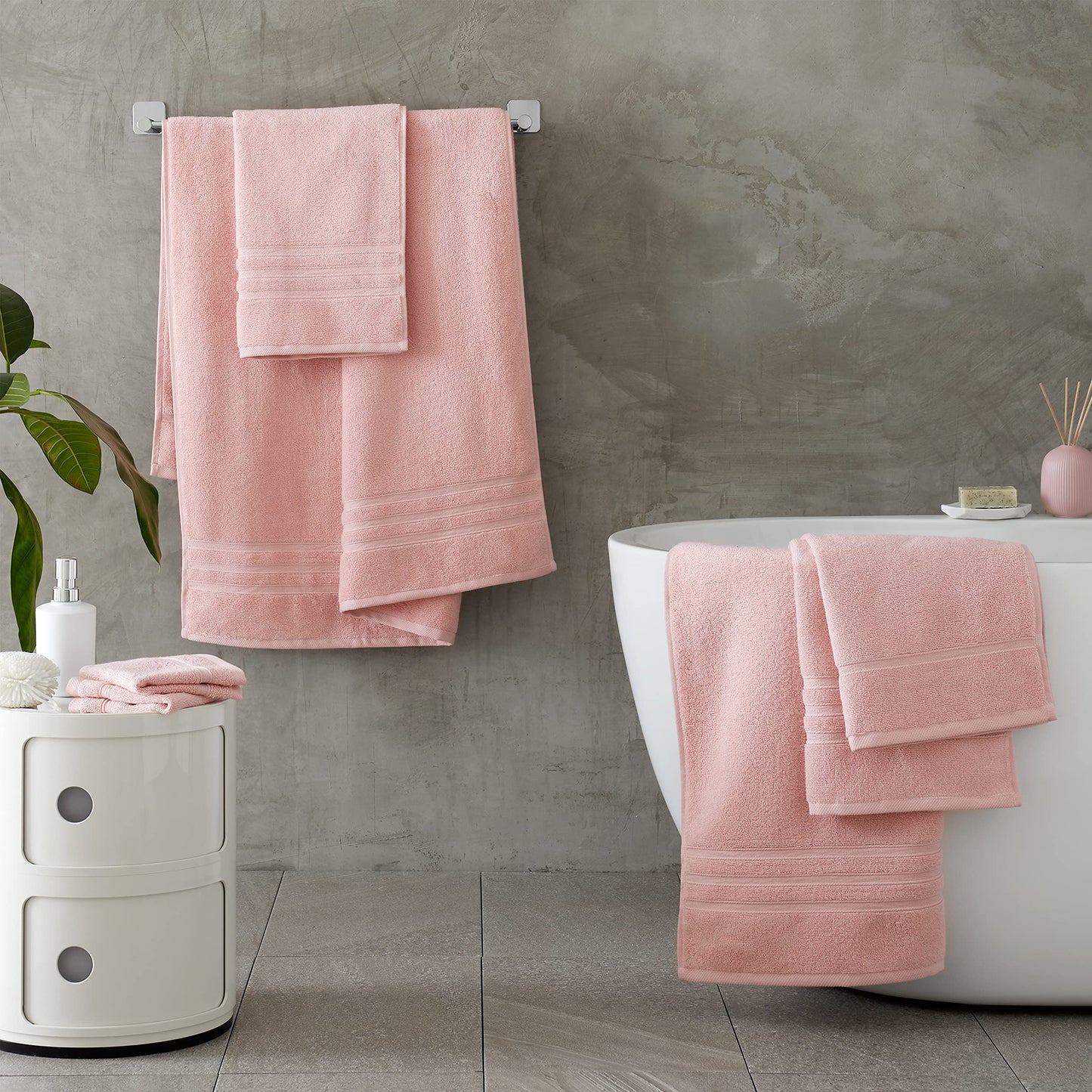 Catherine Lansfield Zero Twist Cotton 30x30cm Face Cloth Pair Pink
