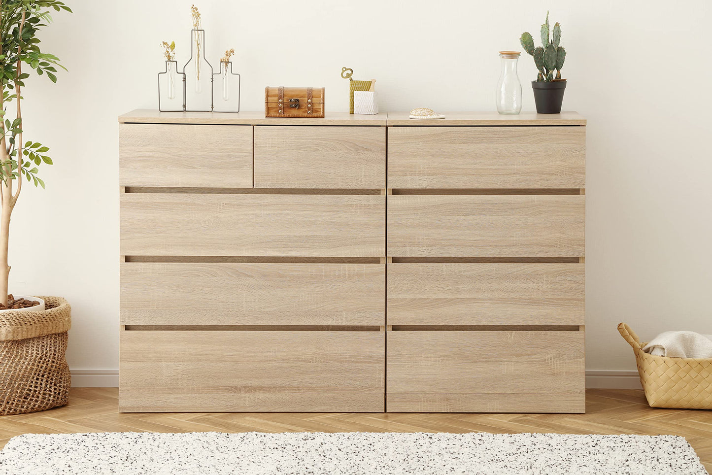 Iris Ohyama, Dresser/Chest of Drawers/Wooden Chest of Drawers/Dresser with 5 Drawers Runner, Easy Assembly, Modern Design, Office, Living Room