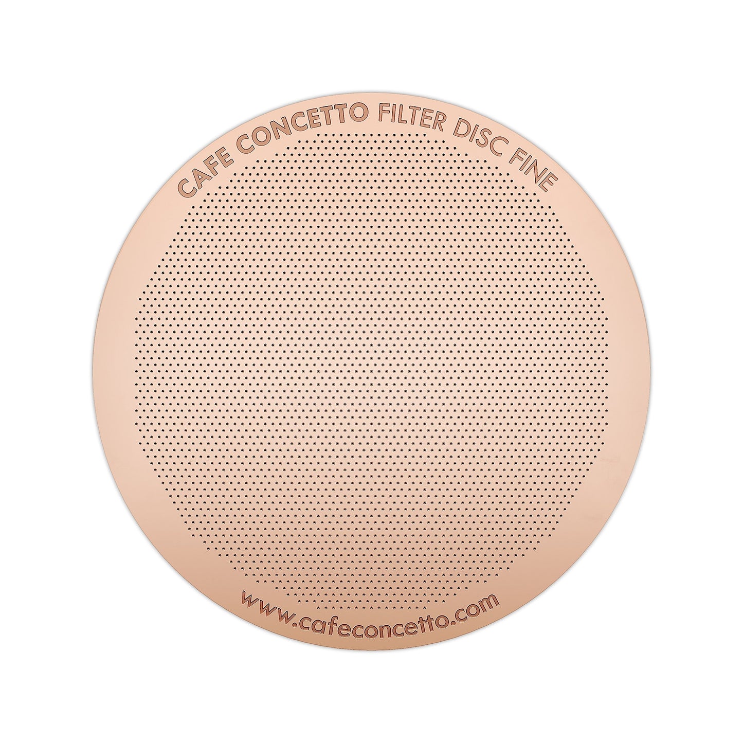 CAFE CONCETTO Filters for use in AeroPress Go/AeroPress Coffee Makers - Disc Fine & Superfine - Reusable - Premium Coated Stainless Steel (Rose Gold,