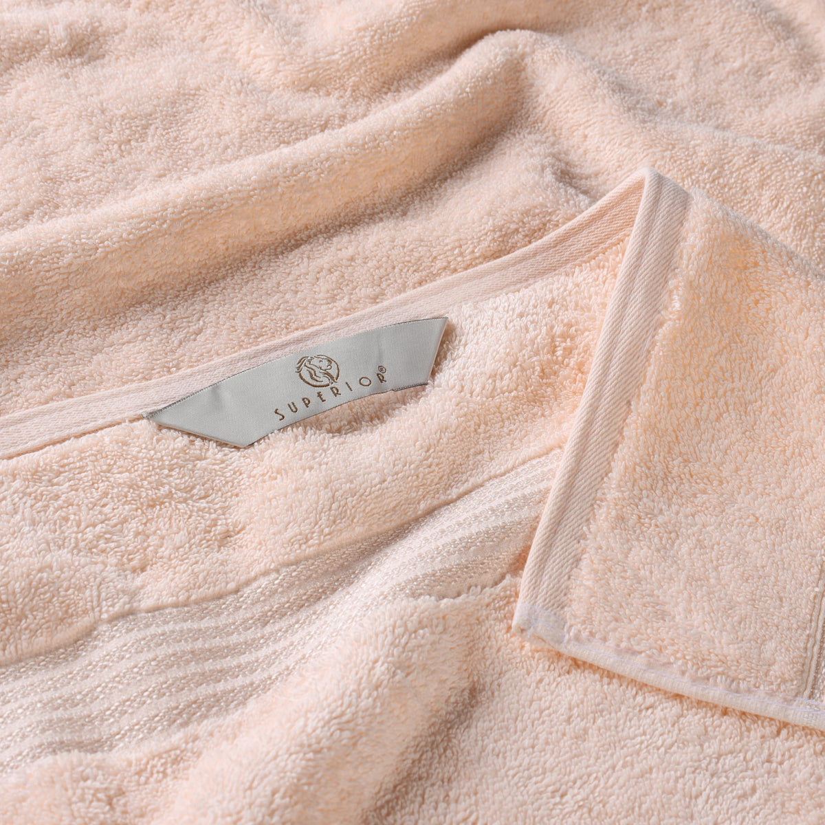 Superior Face Towel Set, Egyptian Cotton, Peach, 10-Piece