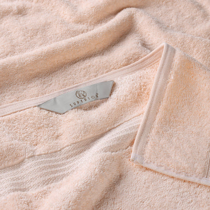 Superior Face Towel Set, Egyptian Cotton, Peach, 10-Piece