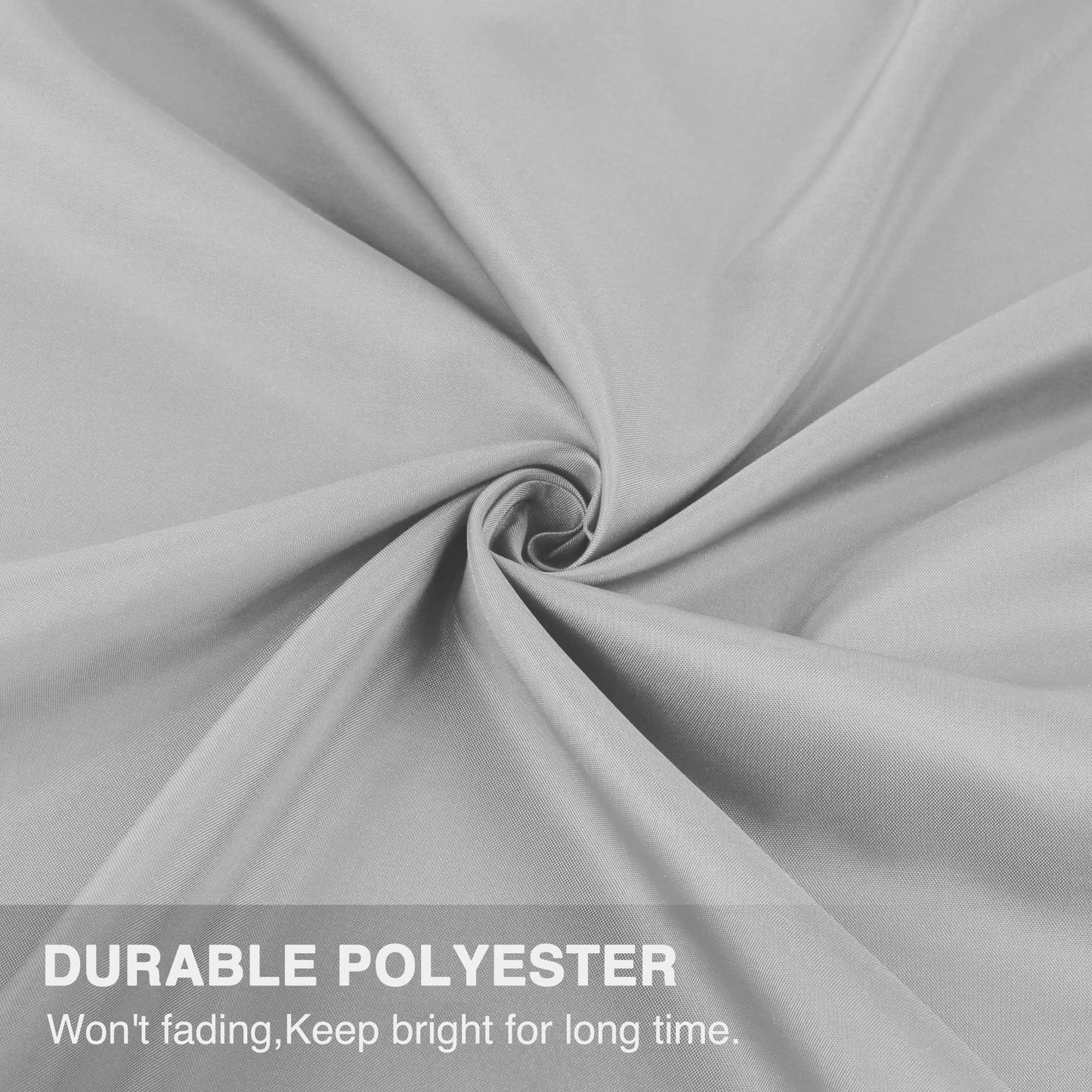 WELTRXE Shower Curtain Mould Proof Mildew Resistant, 180x180cm Light Grey Bathroom Curtain Set With Hooks, Weighted Hem