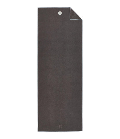 Manduka Yogitoes Yoga Towel for Mat, Non-Slip and Quick Dry for Hot Yoga with Rubber Bottom Grip Dots,Thin and Lightweight, 71 Inches, Grey