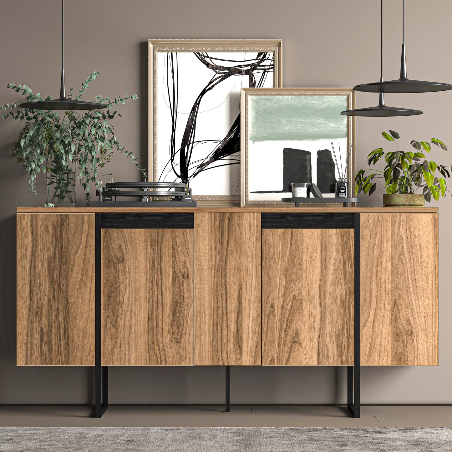 Uniqtrio TV Stand Cabinet | Walnut TV Unit and Console Cabinet | TV Cabinet | TV Stand Unit | TV Units for Living Room