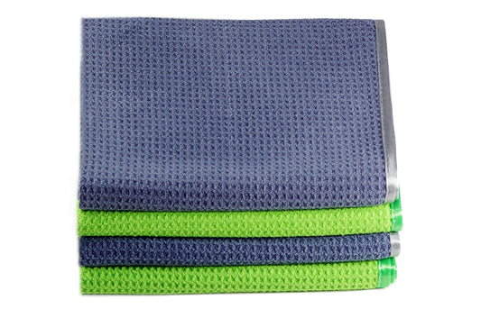 Glart set of 4 microfiber towels, tea towels, drying towels, 70x50 cm, microfiber towels, waffle towels, absorbent drying towels for glass, kitchen,