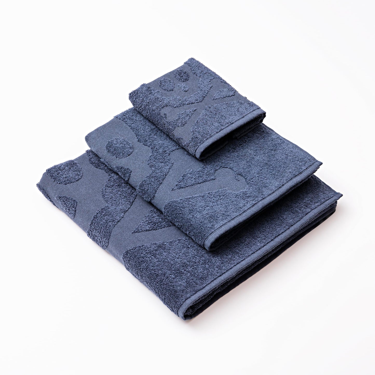 Scalpers Skull Bath Towel Set (Vanity 30 x 50 cm + Hands 50 x 90 cm + Bath 70 x 140 cm) 100% Cotton Blue Home