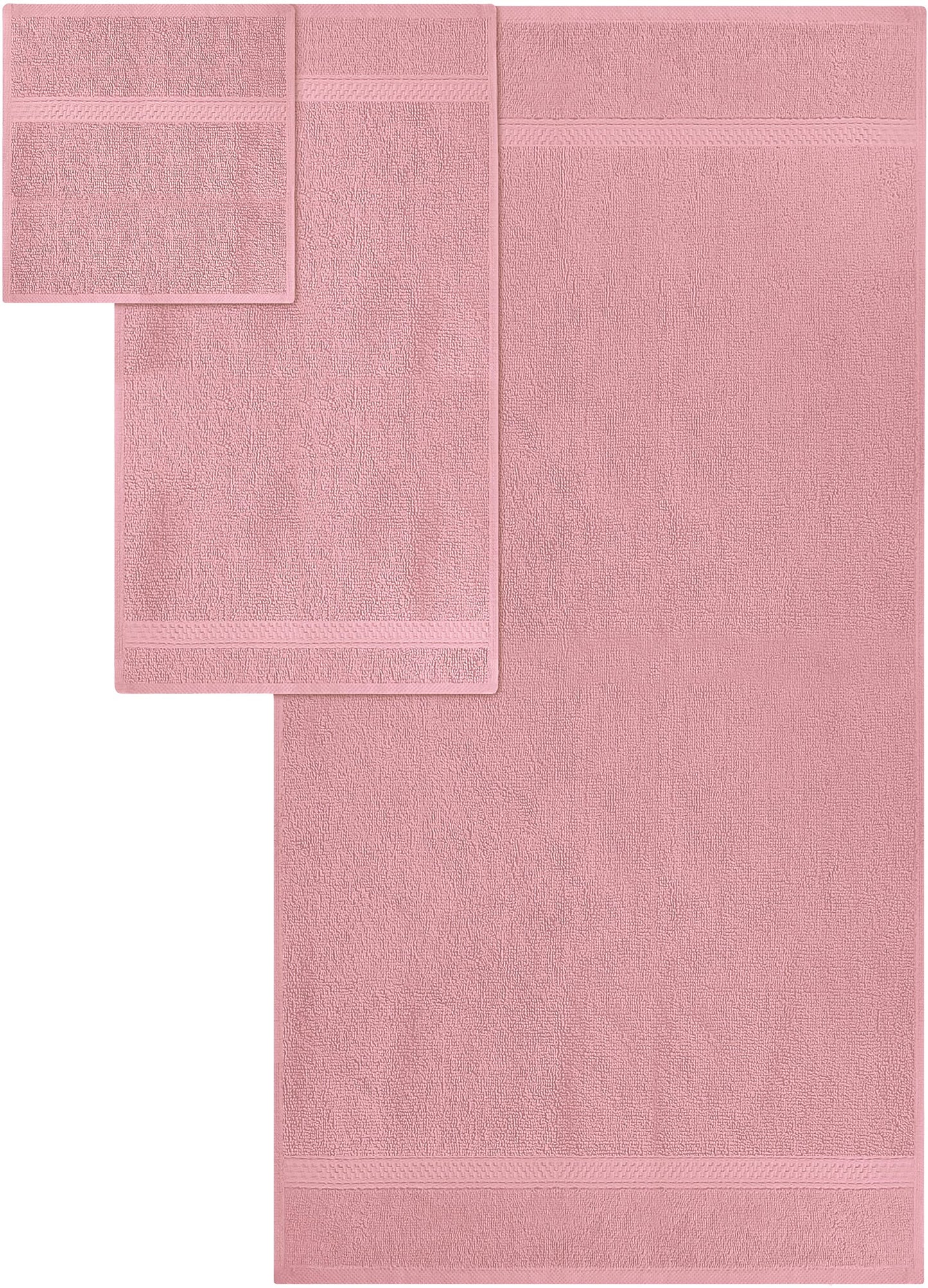Utopia Towels 8 Piece Towel Set - 2 Bath Towels, 2 Hand Towels and 4 Washcloths Cotton Hotel Quality Super Soft and Highly Absorbent (Dusty Pink)