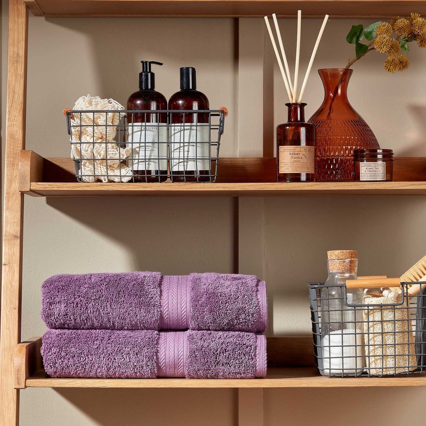 Christy Renaissance 6 Piece Towel Set | Berry Purple | 100% Egyptian Cotton Pile | Luxuriously Soft and Super Absorbent | 675 GSM