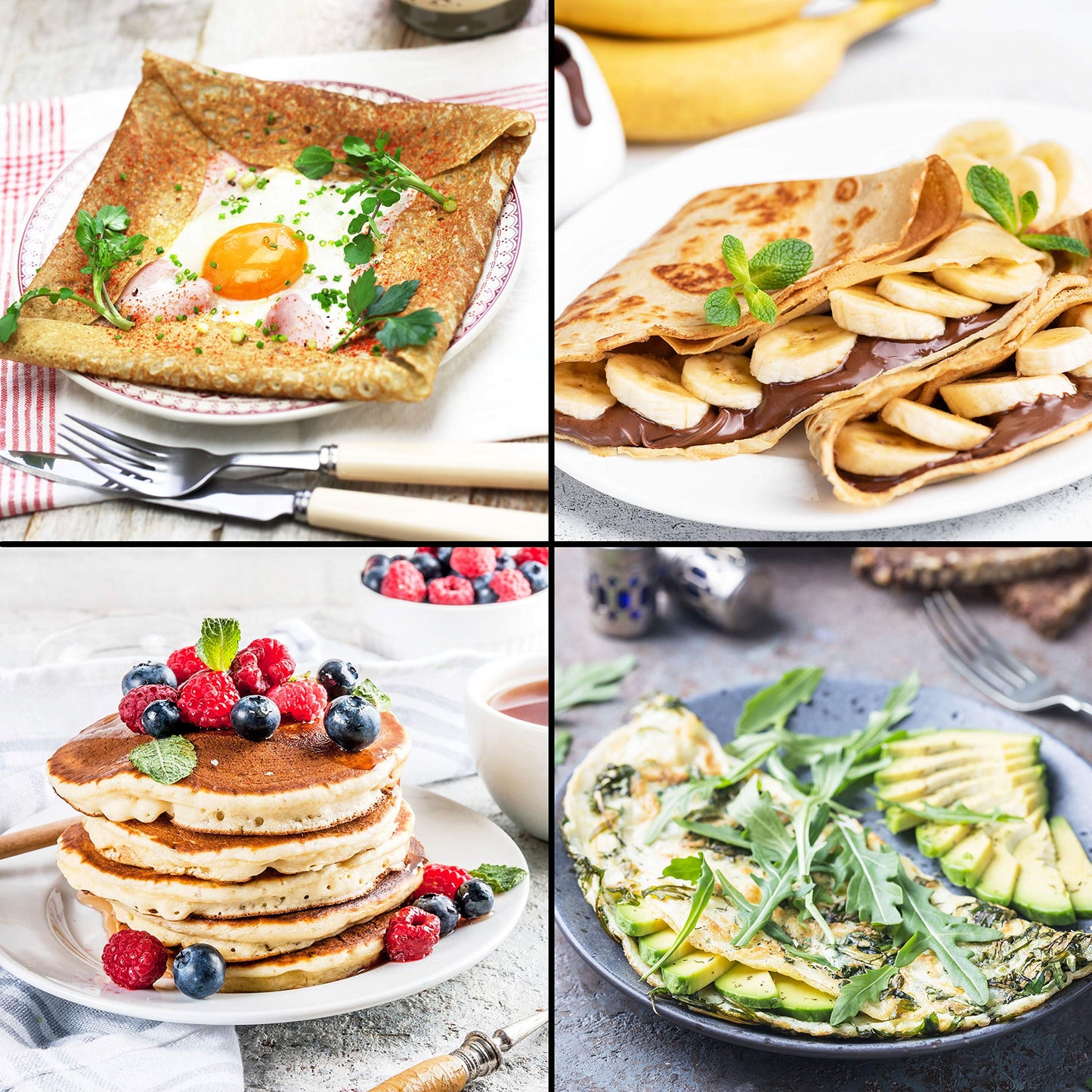 Duronic Electric Crepe Maker PM131 Pancake Maker Machine, Crepe Griddle Grill Pan, Pancake Cooker Hot Plate for Breakfast, American Fluffy Pancakes,