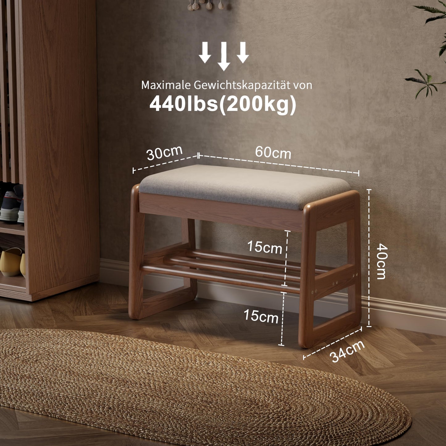 AQIMUELE Small Shoe Bench with Cushion, Shoe Bench Storage with Seat, Wooden Shoe Rack 2-Tier, Hidden Flip-Top Seat, for Hallway, Entryway
