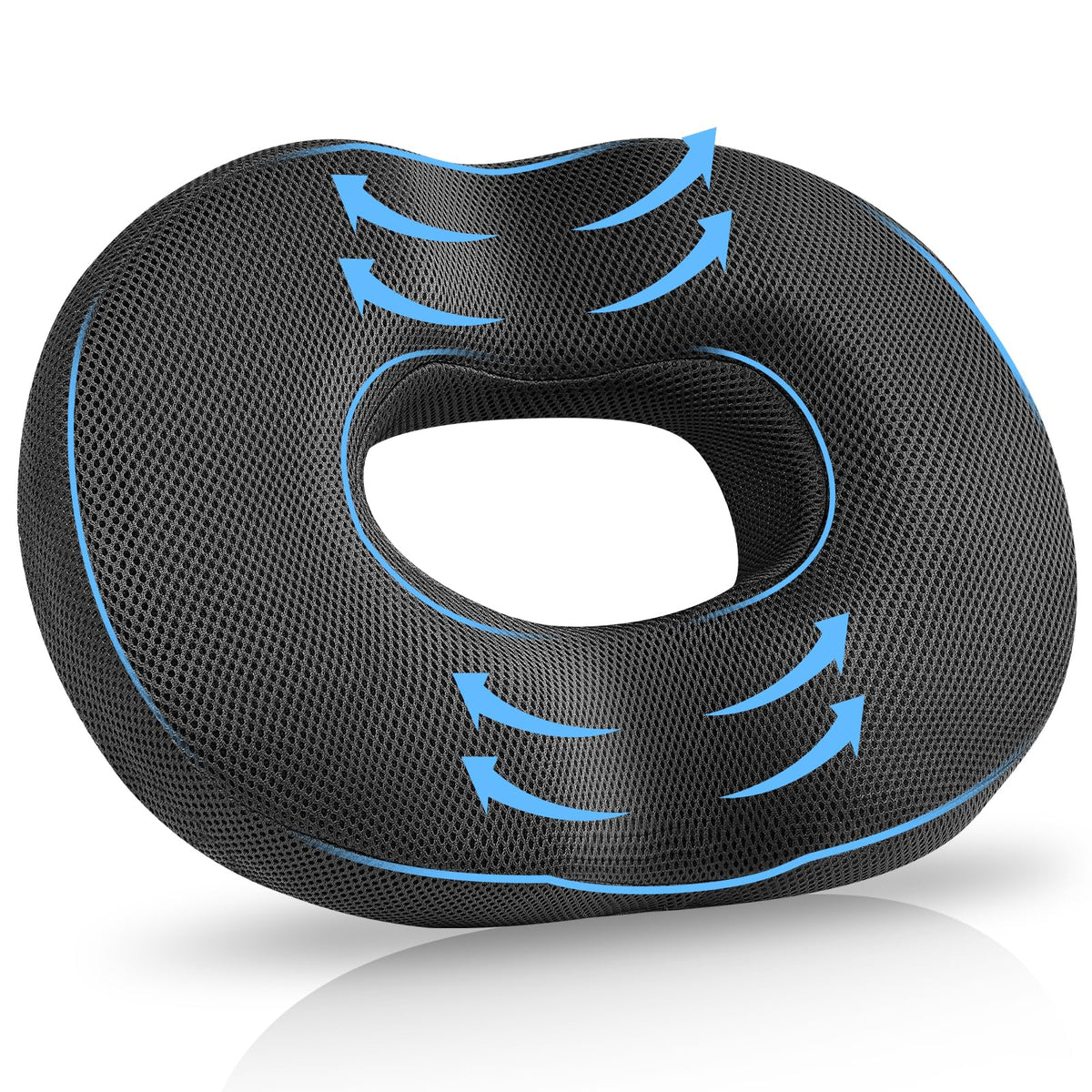 AOOHA Donut Cushion for Hemorrhoids,Memory Foam Seat Cushion,Orthopedic Memory Foam Ring Seat Cushion,Double U-Shape,for Office Chair, Car