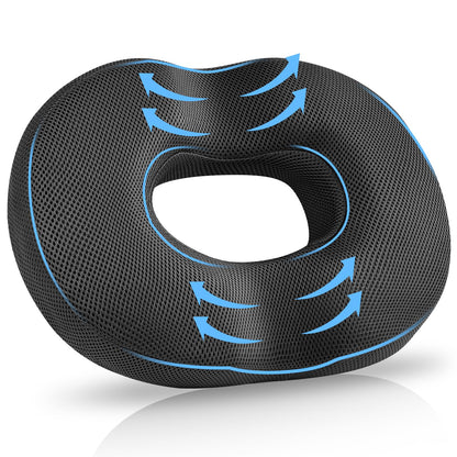 AOOHA Donut Cushion for Hemorrhoids,Memory Foam Seat Cushion,Orthopedic Memory Foam Ring Seat Cushion,Double U-Shape,for Office Chair, Car