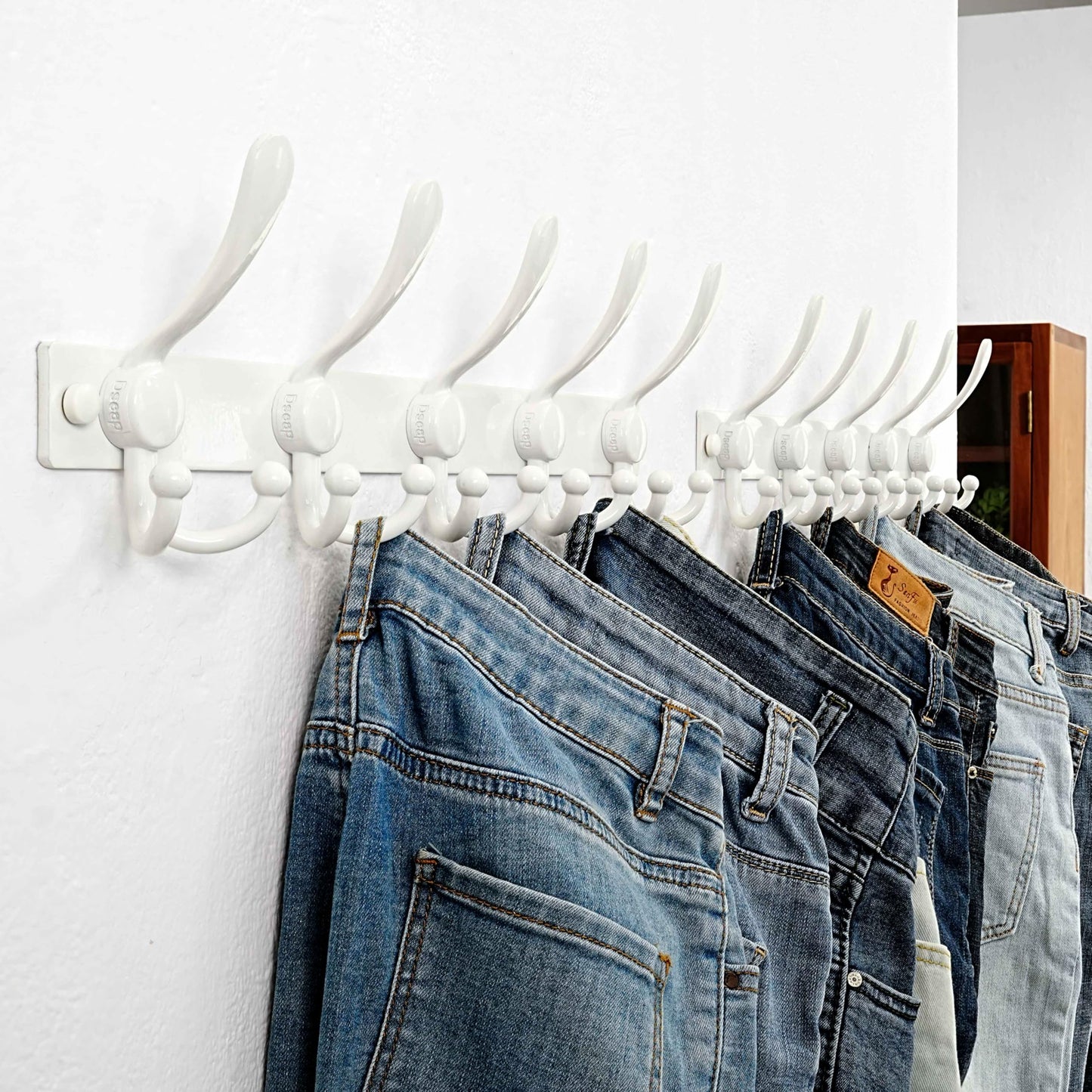 Dseap Coat Rack Wall Mount, Heavy Duty 2.5mm Base vs Flimsy 1mm, Double-Thick Solid Anti-Snap Hooks