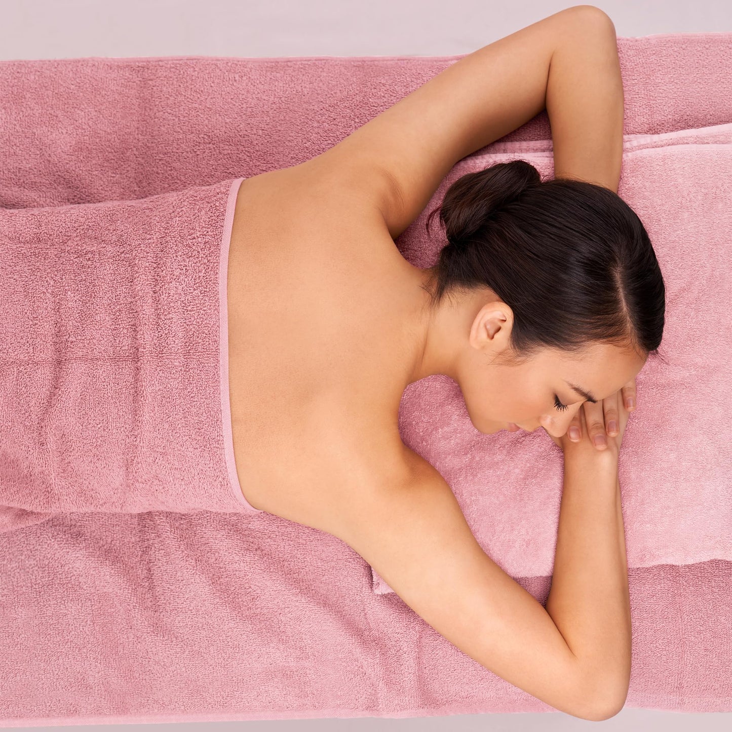 Novo Home Bath Sheets - Extra Large Bathroom Sheet Set – 550 GSM Pack of 2 Jumbo Towels Baby Pink (90x180cm)