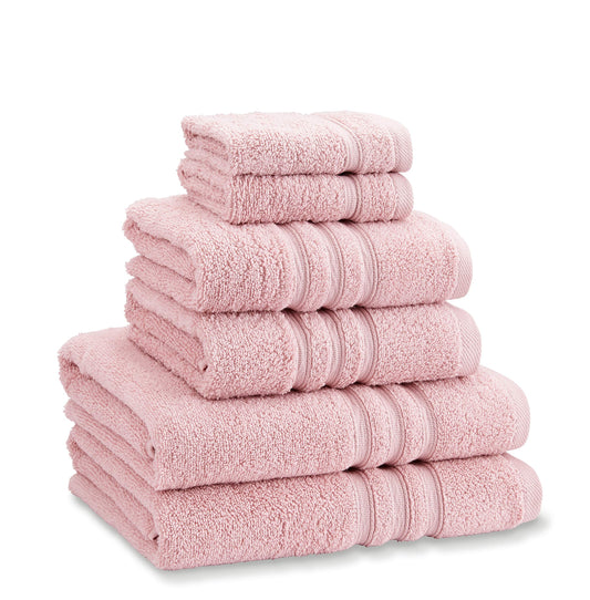 Catherine Lansfield Zero Twist Cotton 6 Piece Towel Bale Set Pink