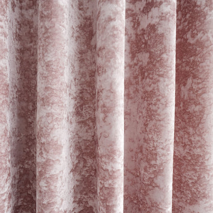 Catherine Lansfield Crushed Velvet 66x72 Inch Lined Eyelet Curtains Two Panels Blush Pink