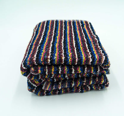 Lex's Linens Pack of 2 Eco-Friendly Multi Stripe Recycled Yarn Dyed Bath Sheets/Beach Towels