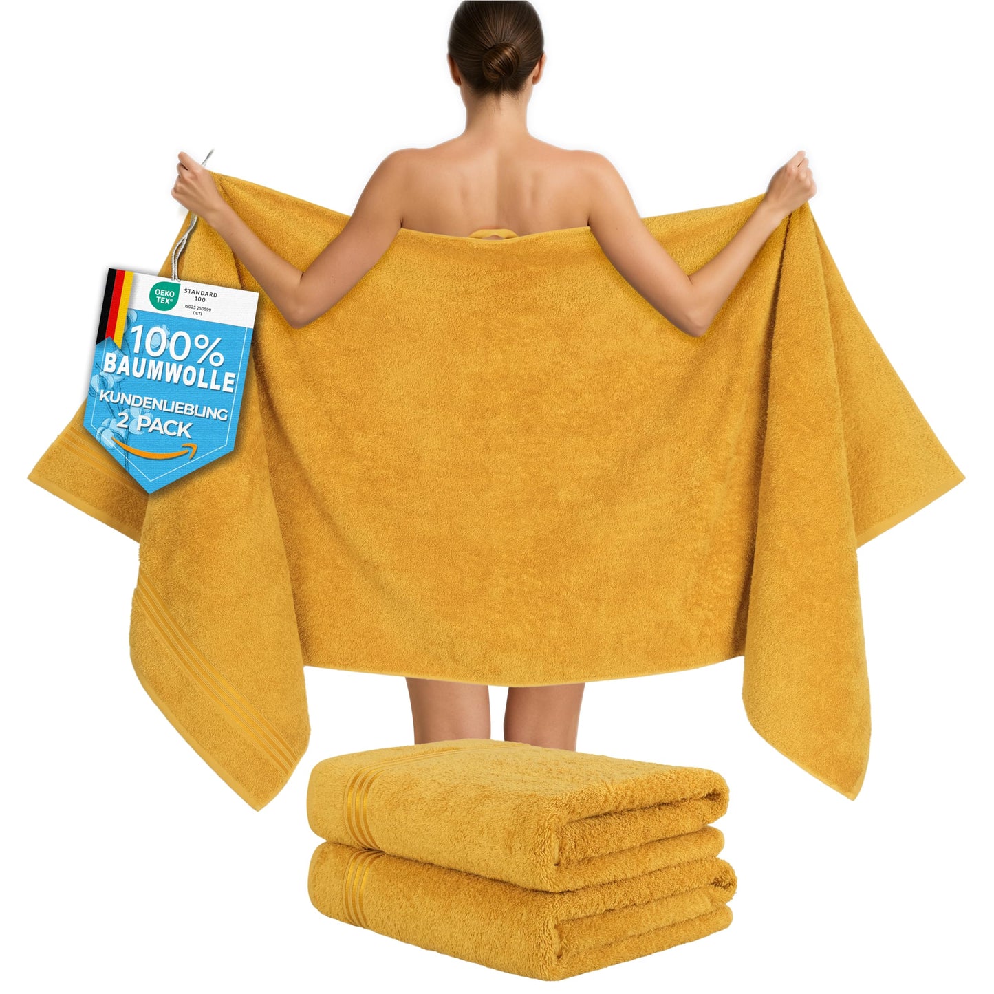 Hammetex Bathrobe 100% Cotton Unisex for Men and Women Quality 400 g/m² Quality Soft Absorbent Terry Towelling Bathrobe for Couples with Pockets