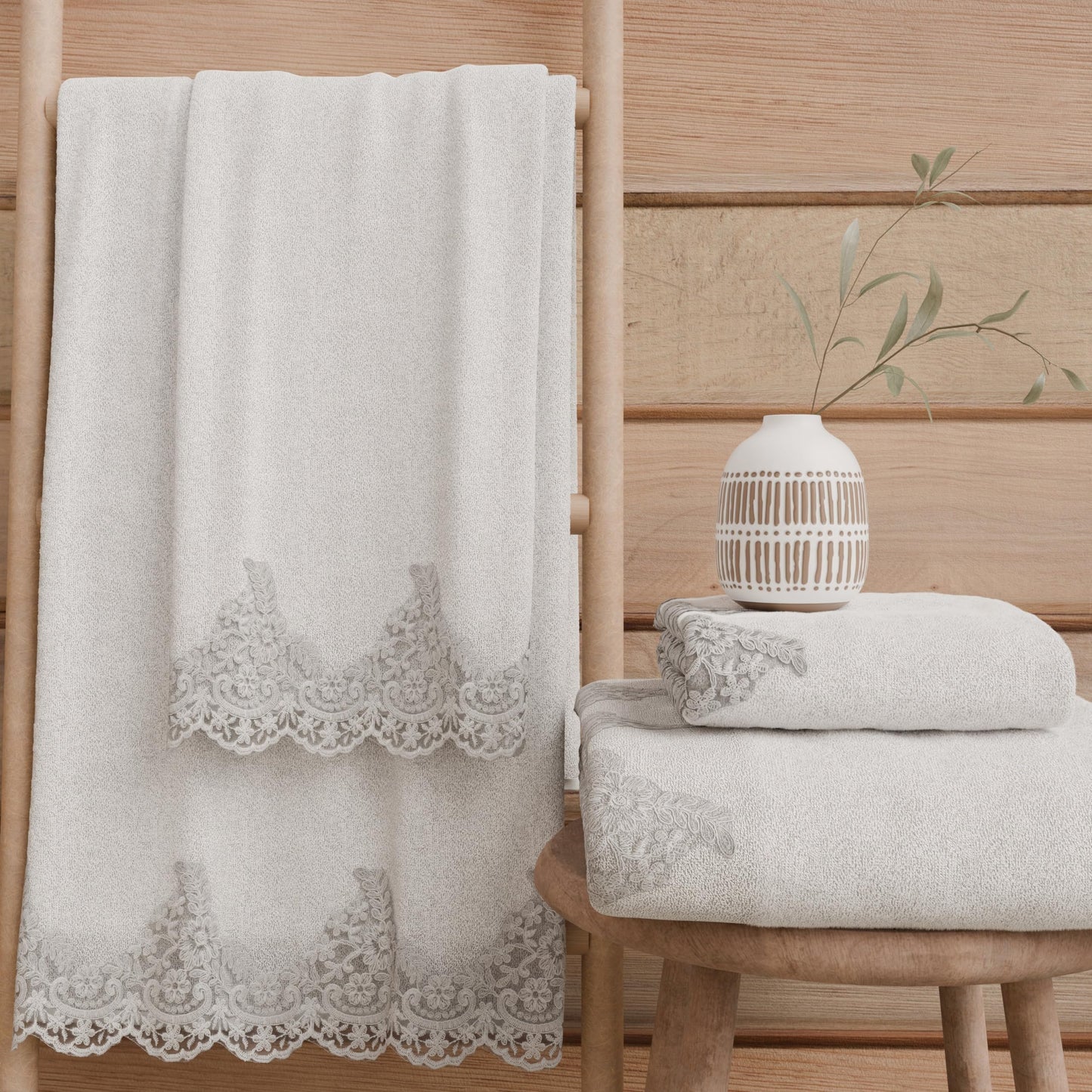 PETTI Artigiani Italiani - 100% Cotton Terry Bath Towels, 1+1 Towel Set, 2 Pieces, 1 Face Towel and 1 Hand Towel, White