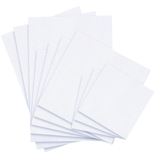 MAMUNU 10 Pieces Reserve Aida Cloth 14 Count White Cross Stitch Fabric, Including 3 Pieces 30 ? 45 cm, 4 Pieces 30 ?30 cm and 3 Pieces 20 x 20cm for