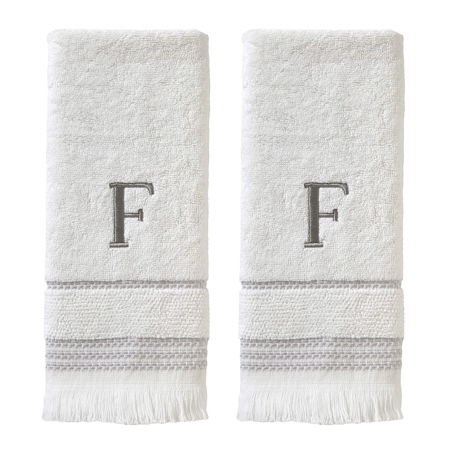 SKL Home Hand Towel Set, F, Cotton, White, 16x26