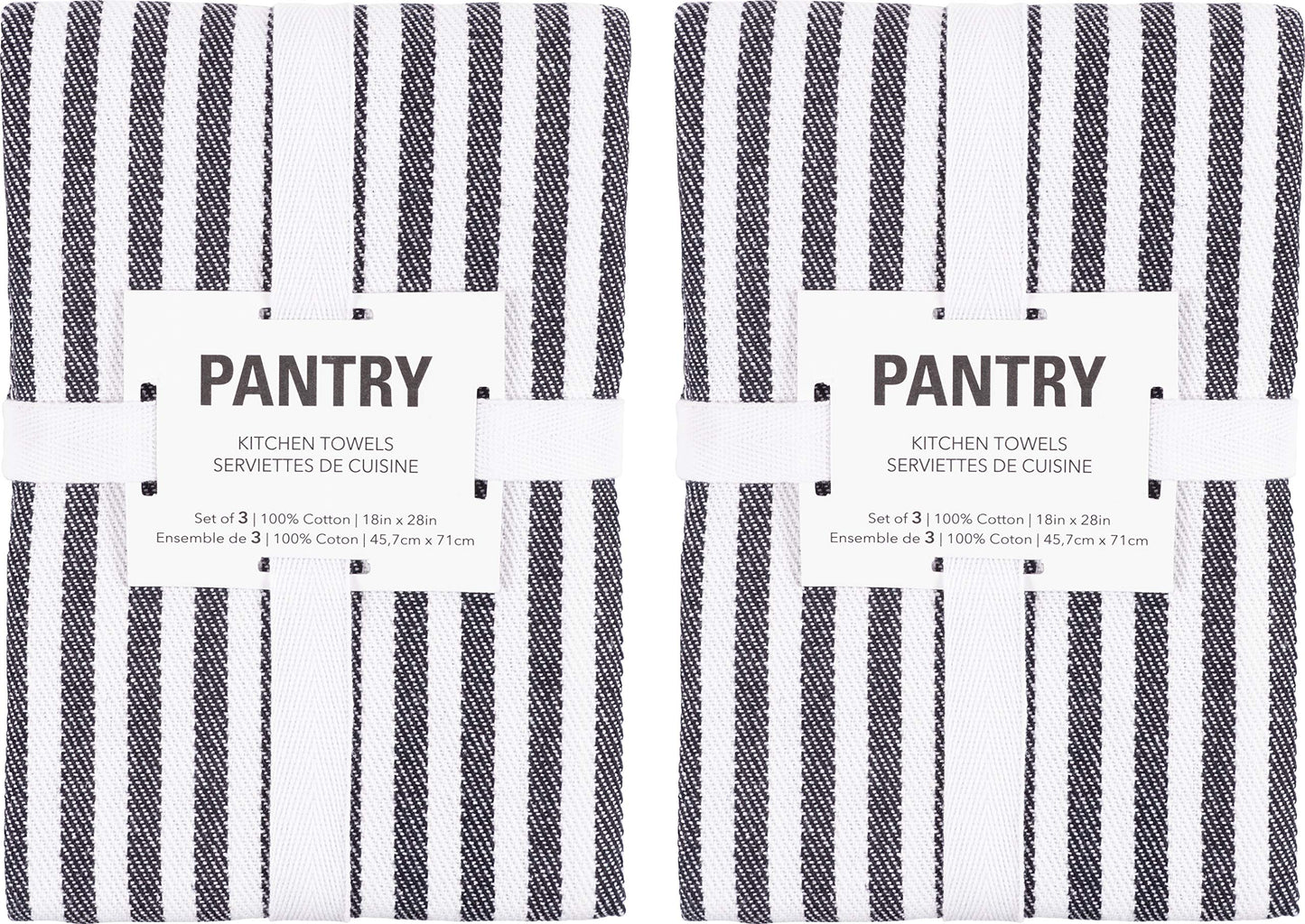 KAF Home Mixed Flat & Terry Kitchen Towels | Two Sets of 3 18 x 28 Inches | 4 Flat Weave Towels for Cooking and Drying Dishes
