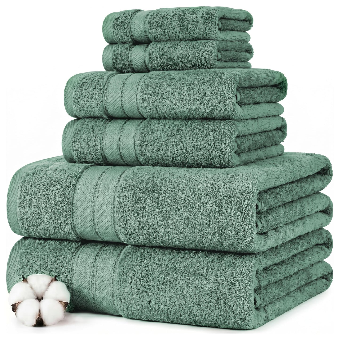 Modern Threads Super Absorbent & Quick Dry-600 GSM-Soft & Plush, Cotton, Eucalyptus, 27 in x 54 in