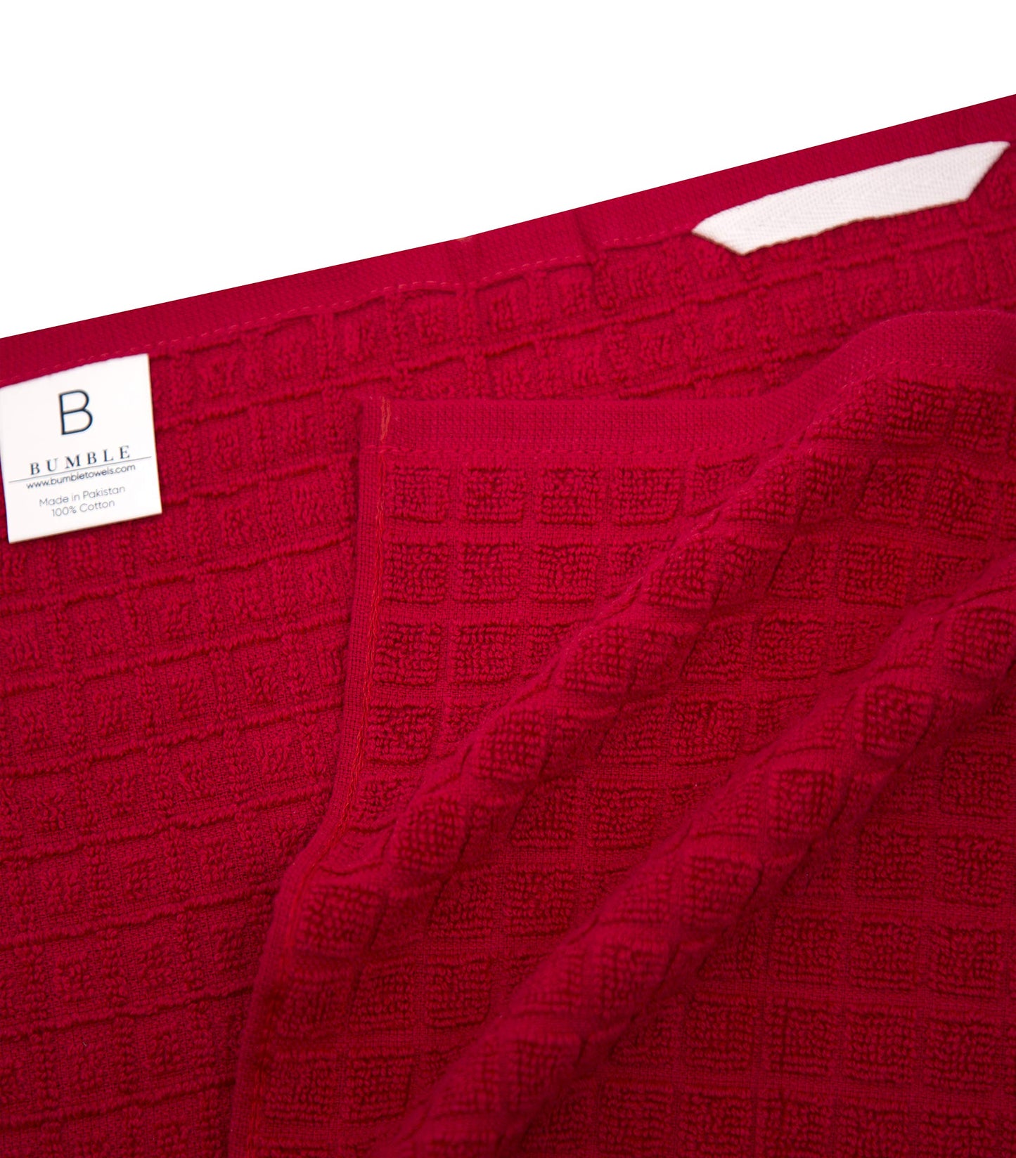 6 Pack Large Tea Towel Set | Absorbent Kitchen Hand Towels | Soft Cotton Dish Towels | Flat & Terry Towel with Hanging Loop | Vibrant Dyed - Red