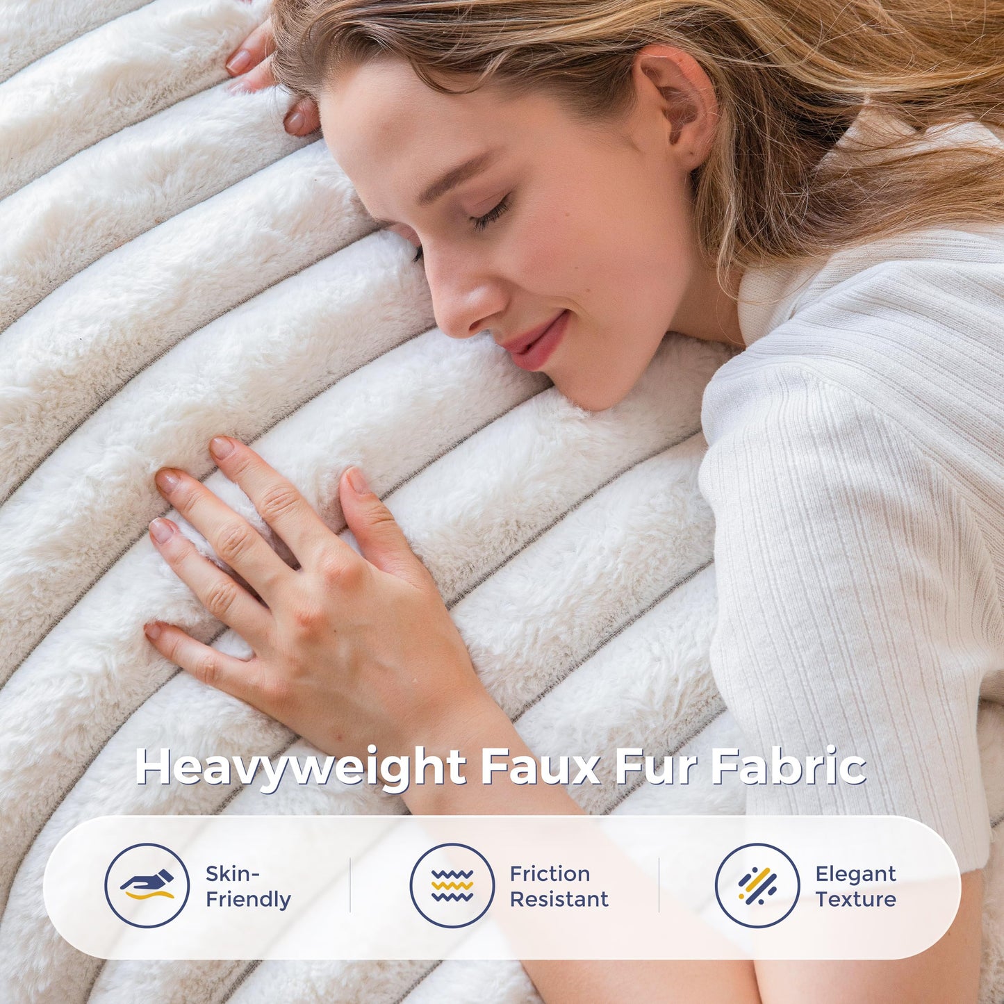 MAXYOYO Giant Bean Bag Chair,Faux Fur Lazy Lounge Chair with Foam Filling